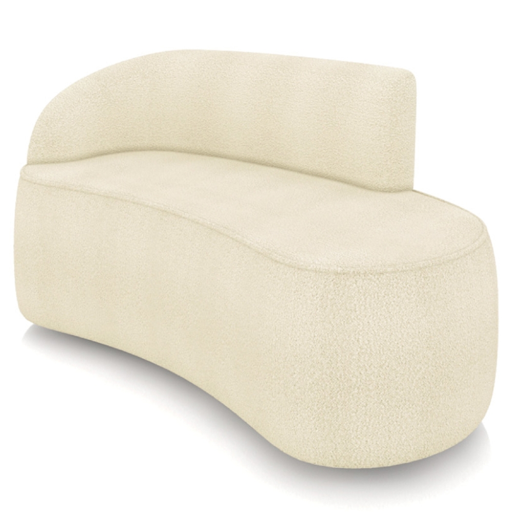 Sofá 2 Lugares Para Sala 140cm Orgânico Wendi Boucle Bege I01  - Mpozenato