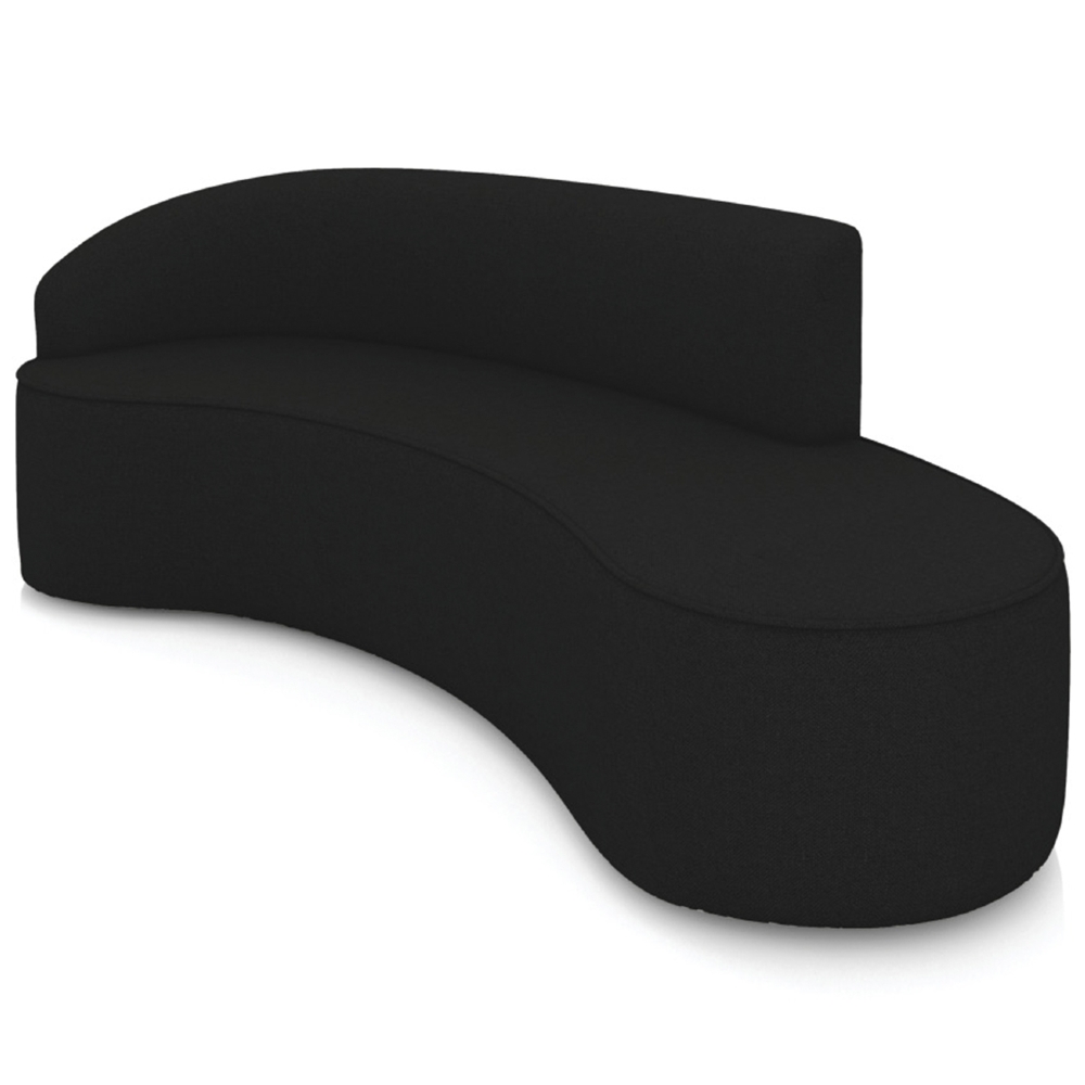 Sofá 4 Lugares Para Sala 220cm Orgânico Wendi Linho Preto I01  - Mpozenato