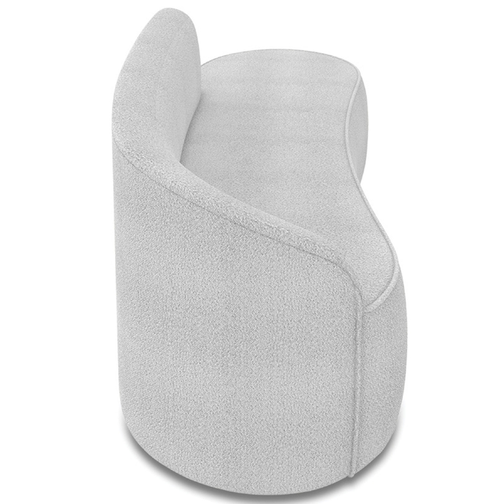 Sofá 3 Lugares Para Sala 180cm Orgânico Wendi Boucle Cinza I01  - Mpozenato