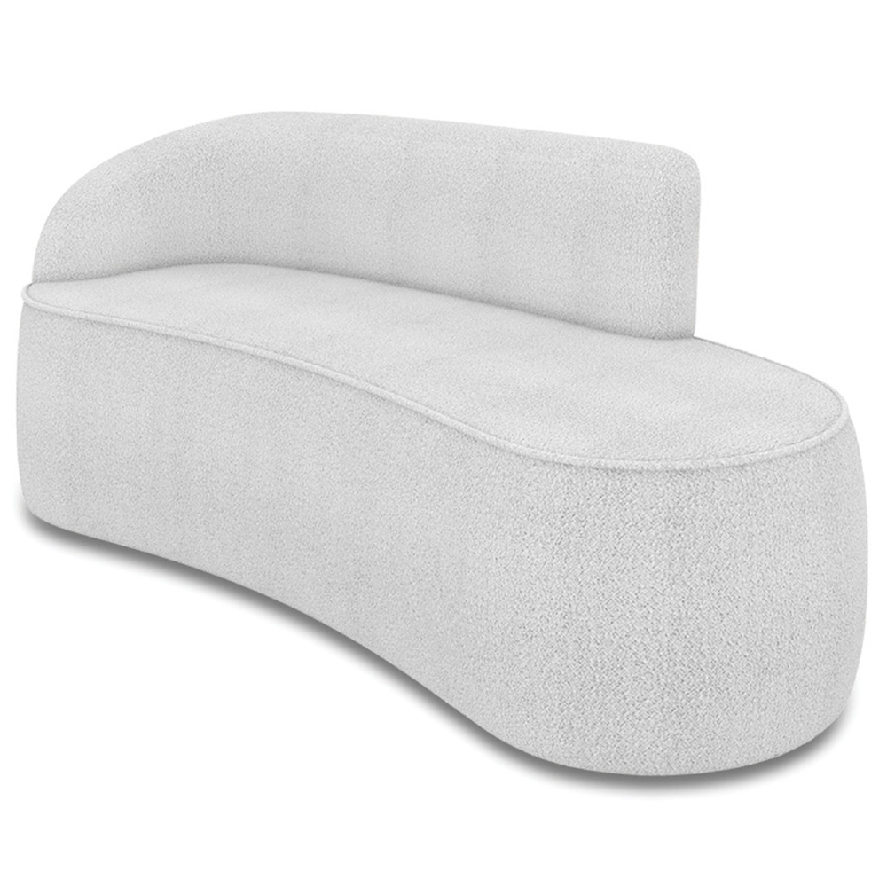 Sofá 3 Lugares Para Sala 180cm Orgânico Wendi Boucle Cinza I01  - Mpozenato