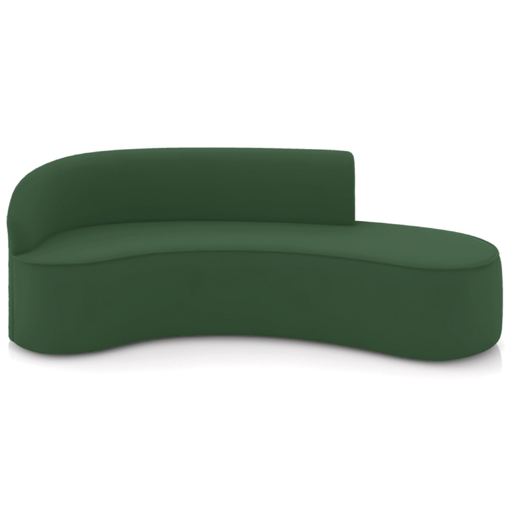 Sofá 4 Lugares Para Sala 220cm Orgânico Wendi Veludo Verde I01  - Mpozenato