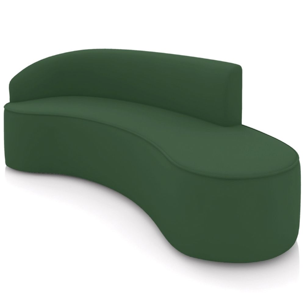 Sofá 4 Lugares Para Sala 220cm Orgânico Wendi Veludo Verde I01  - Mpozenato