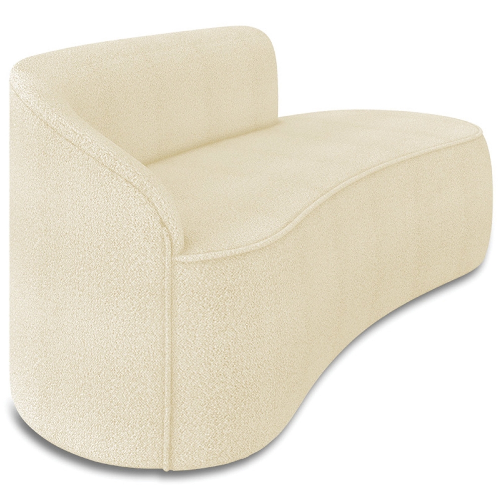 Sofá 3 Lugares Para Sala 180cm Orgânico Wendi Boucle Off White I01  - Mpozenato
