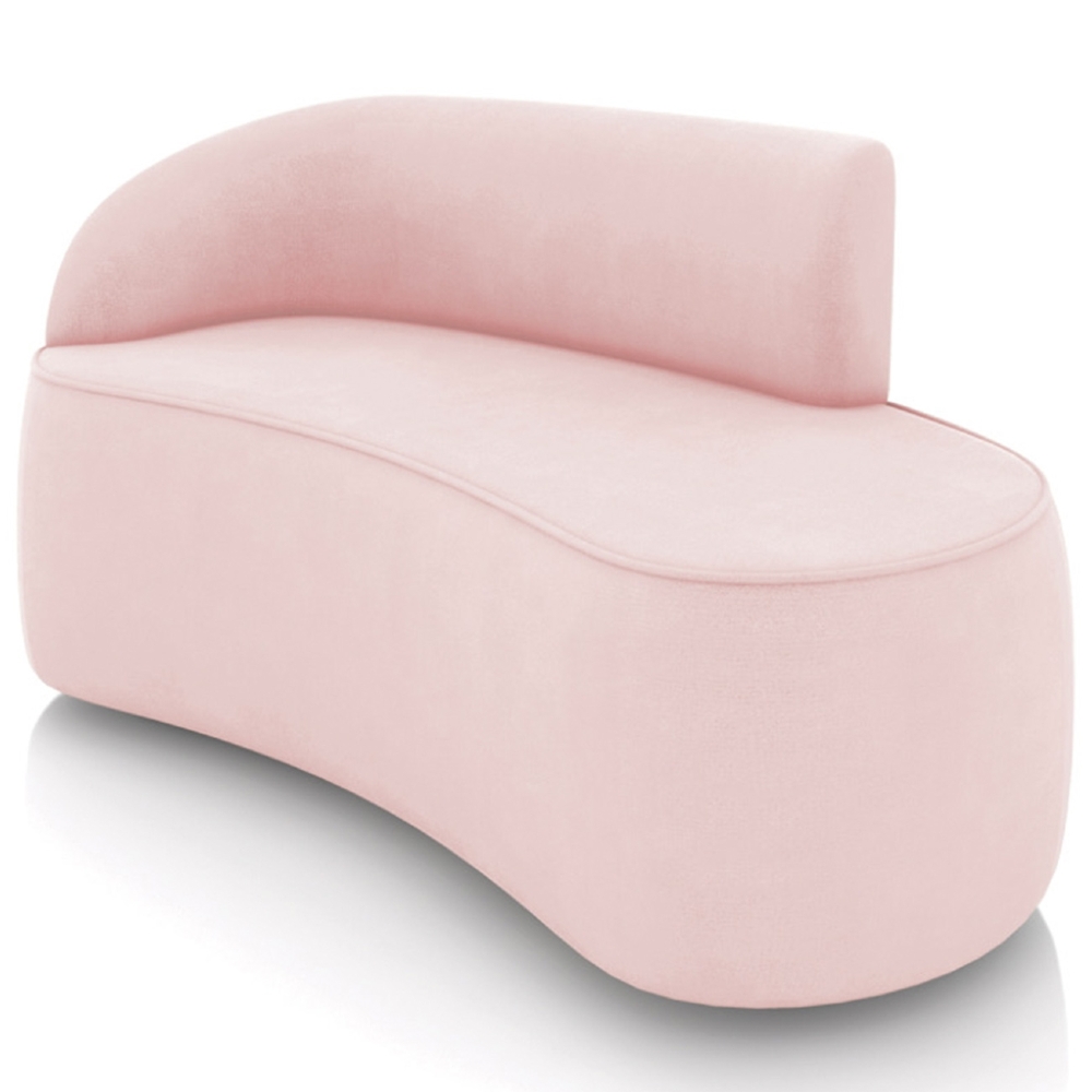 Sofá 2 Lugares 140cm Wendi e Poltrona Steve Suede Rosa Bebê I01  - Mpozenato