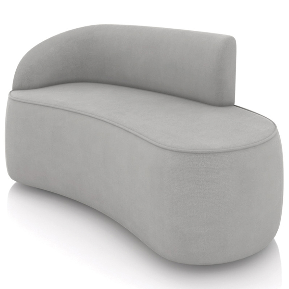 Sofá 2 Lugares 140cm Wendi e Poltrona Steve Suede Cinza I01  - Mpozenato