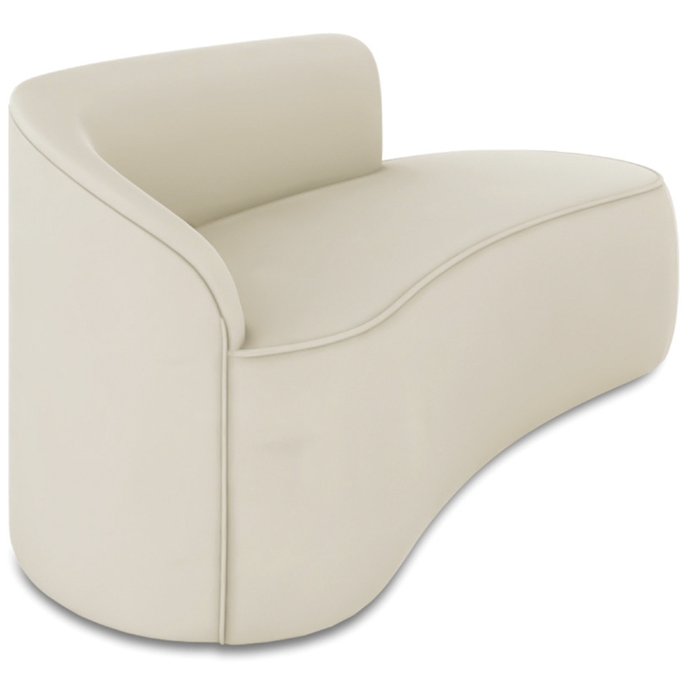 Sofá 3 Lugares Para Sala 180cm Orgânico Wendi Veludo Bege I01  - Mpozenato