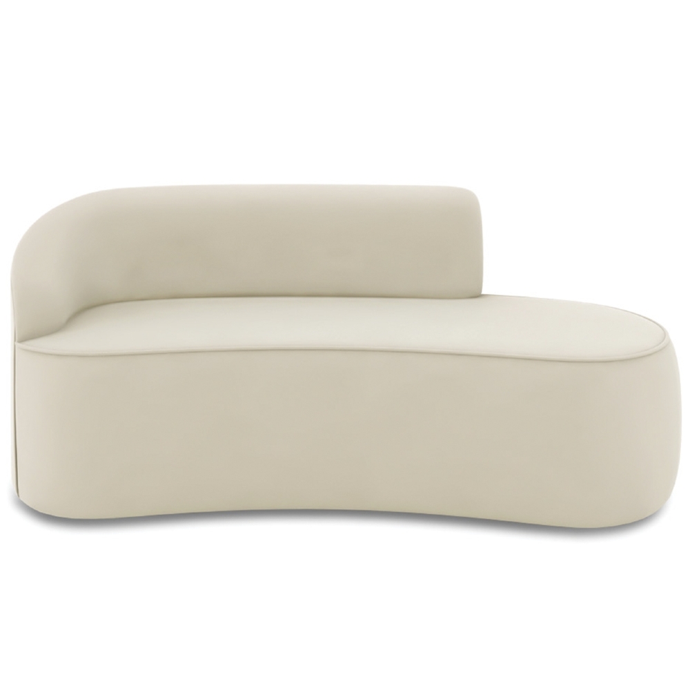 Sofá 3 Lugares Para Sala 180cm Orgânico Wendi Veludo Bege I01  - Mpozenato