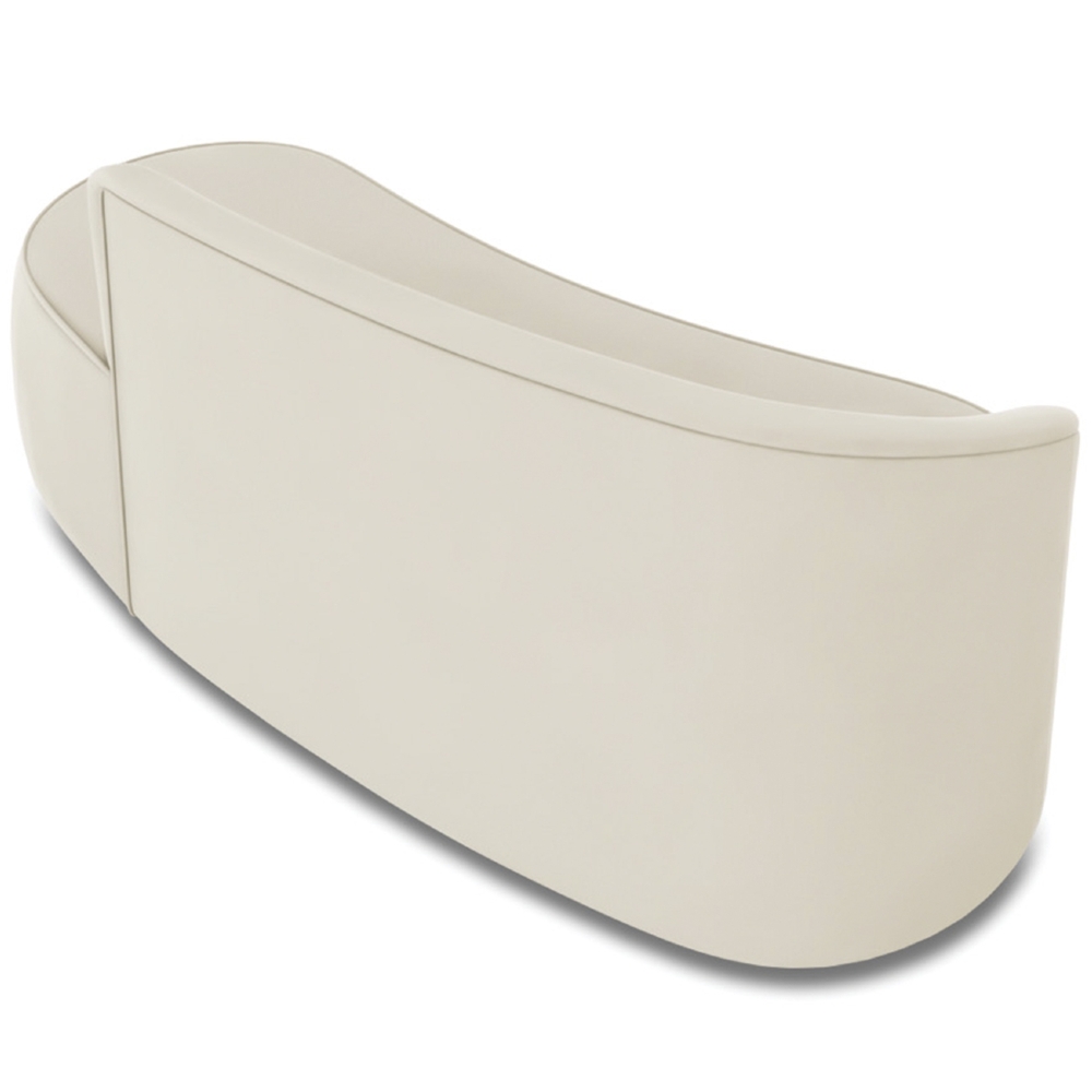 Sofá 3 Lugares Para Sala 180cm Orgânico Wendi Veludo Bege I01  - Mpozenato