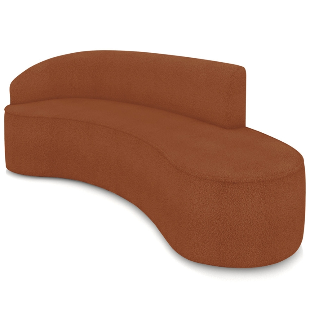 Sofá 4 Lugares Para Sala 220cm Orgânico Wendi Boucle Terracota I01  - Mpozenato