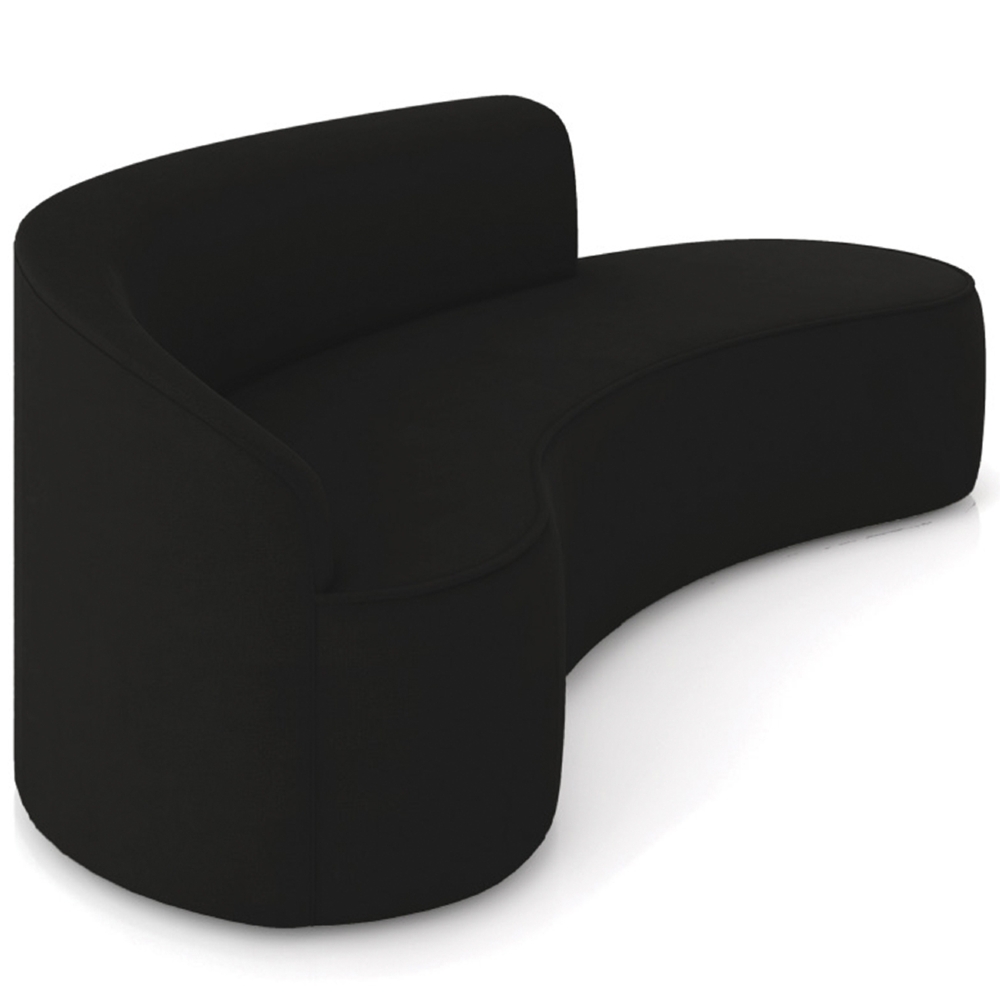 Sofá 4 Lugares Para Sala 220cm Orgânico Wendi Suede Preto I01  - Mpozenato