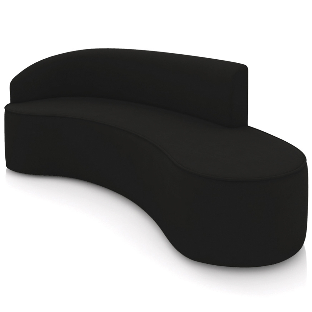 Sofá 4 Lugares Para Sala 220cm Orgânico Wendi Suede Preto I01  - Mpozenato