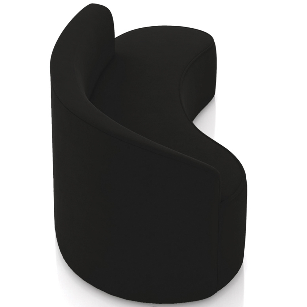 Sofá 4 Lugares Para Sala 220cm Orgânico Wendi Suede Preto I01  - Mpozenato