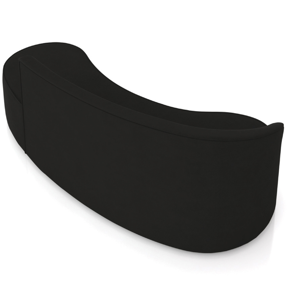 Sofá 4 Lugares Para Sala 220cm Orgânico Wendi Suede Preto I01  - Mpozenato