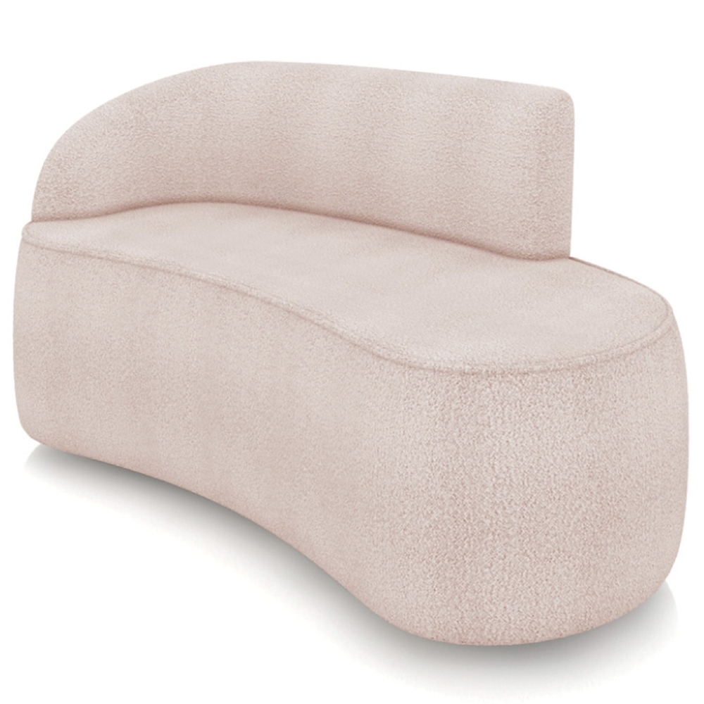 Sofá 2 Lugares 140cm Wendi e Poltrona Steve Boucle Rose I01  - Mpozenato