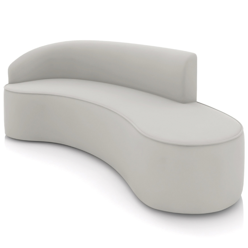 Sofá 4 Lugares Para Sala 220cm Orgânico Wendi Veludo Cinza I01  - Mpozenato