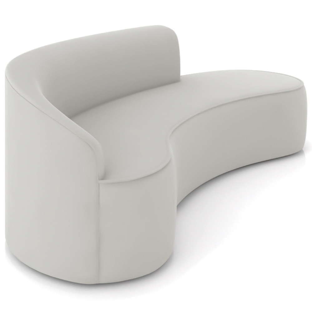 Sofá 4 Lugares Para Sala 220cm Orgânico Wendi Veludo Cinza I01  - Mpozenato