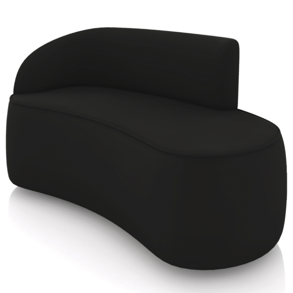 Sofá 2 Lugares 140cm Wendi e Poltrona Steve Veludo Preto I01  - Mpozenato