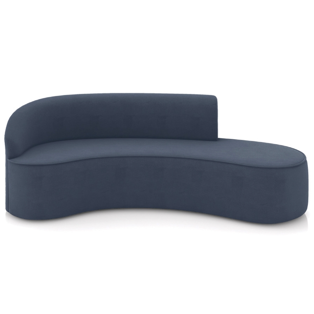 Sofá 4 Lugares 220cm Wendi e Poltrona Steve Suede Azul Marinho I01  - Mpozenato