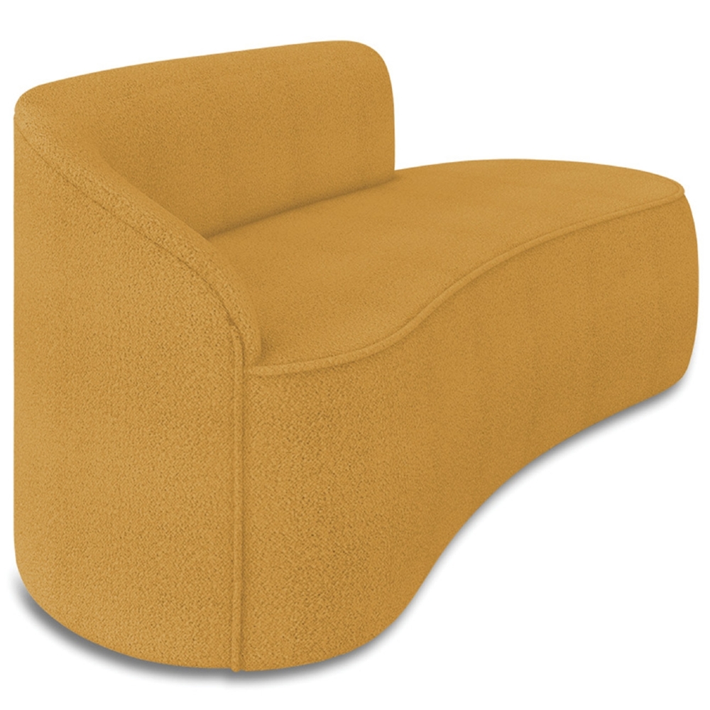 Sofá 3 Lugares Para Sala 180cm Orgânico Wendi Boucle Mostarda I01  - Mpozenato