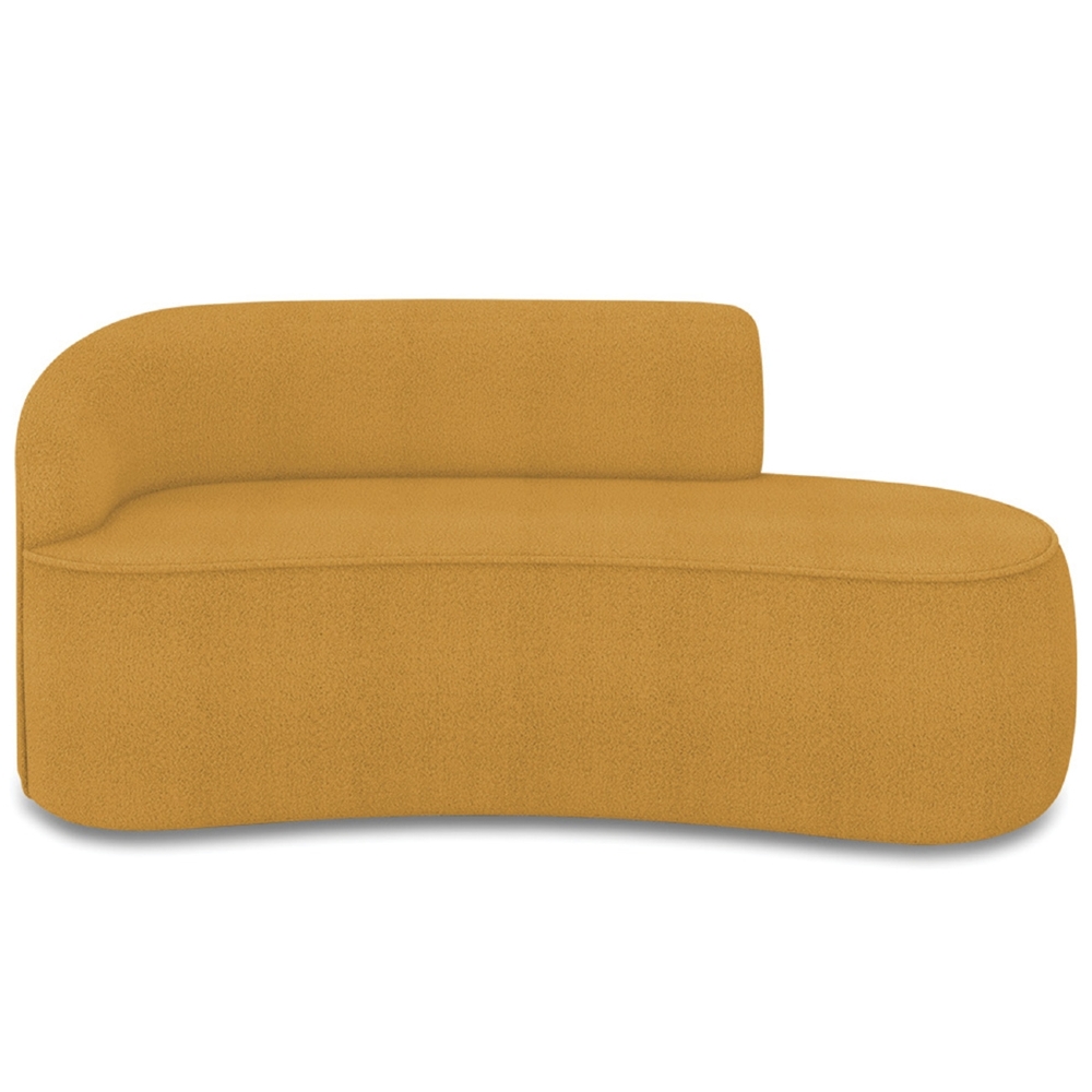 Sofá 3 Lugares Para Sala 180cm Orgânico Wendi Boucle Mostarda I01  - Mpozenato