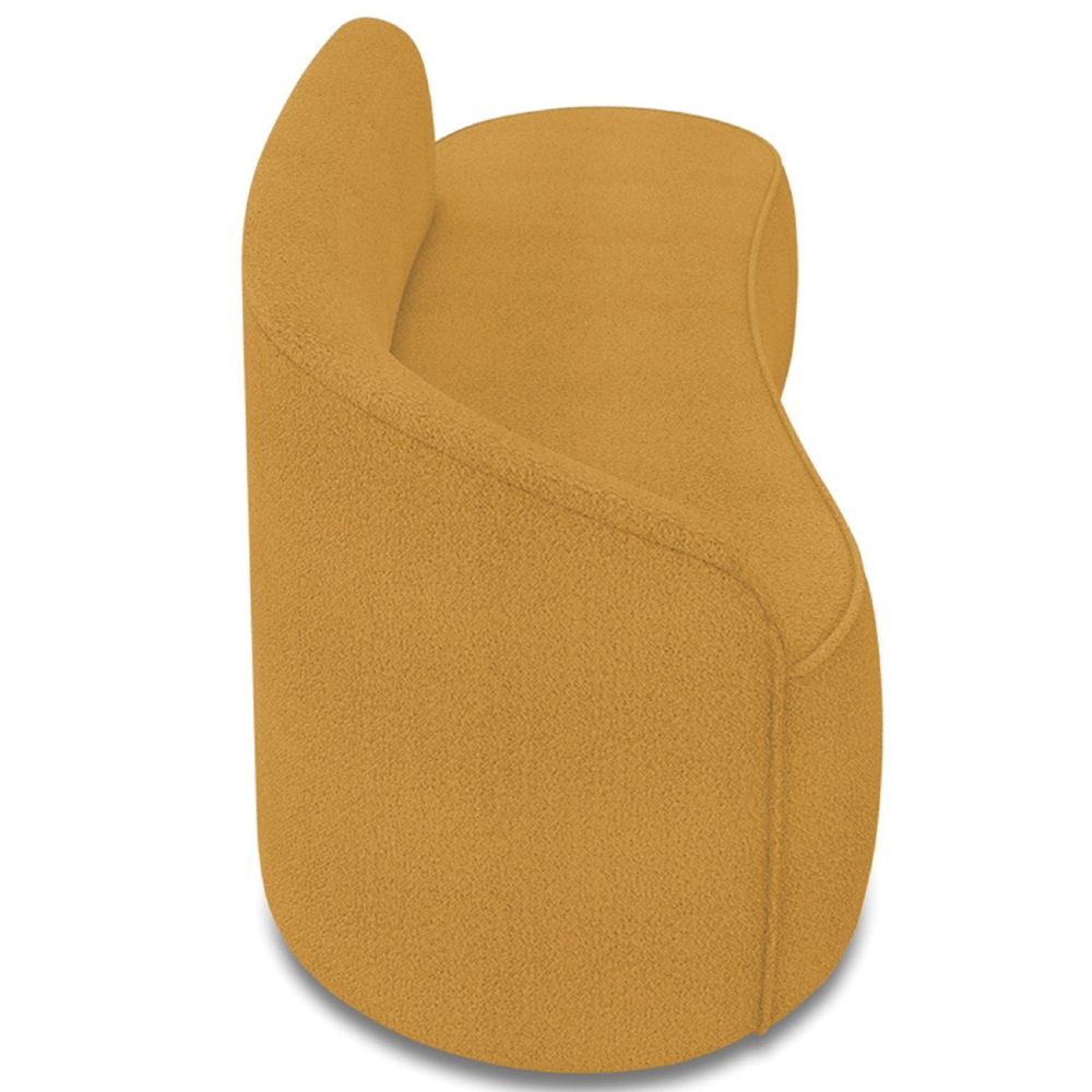 Sofá 3 Lugares Para Sala 180cm Orgânico Wendi Boucle Mostarda I01  - Mpozenato