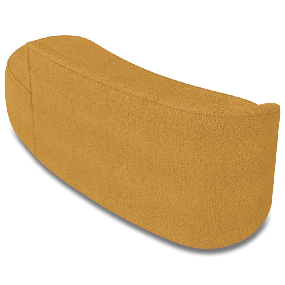 Sofá 3 Lugares Para Sala 180cm Orgânico Wendi Boucle Mostarda I01  - Mpozenato