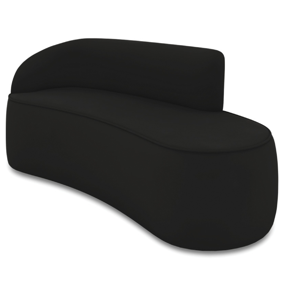 Sofá 3 Lugares 180cm Wendi e Poltrona Steve Veludo Preto I01  - Mpozenato