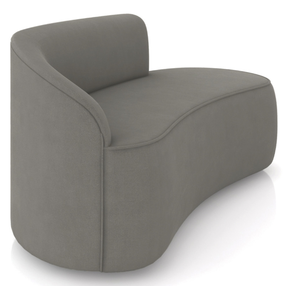 Sofá 2 Lugares Para Sala 140cm Orgânico Wendi Suede Grafite I01  - Mpozenato