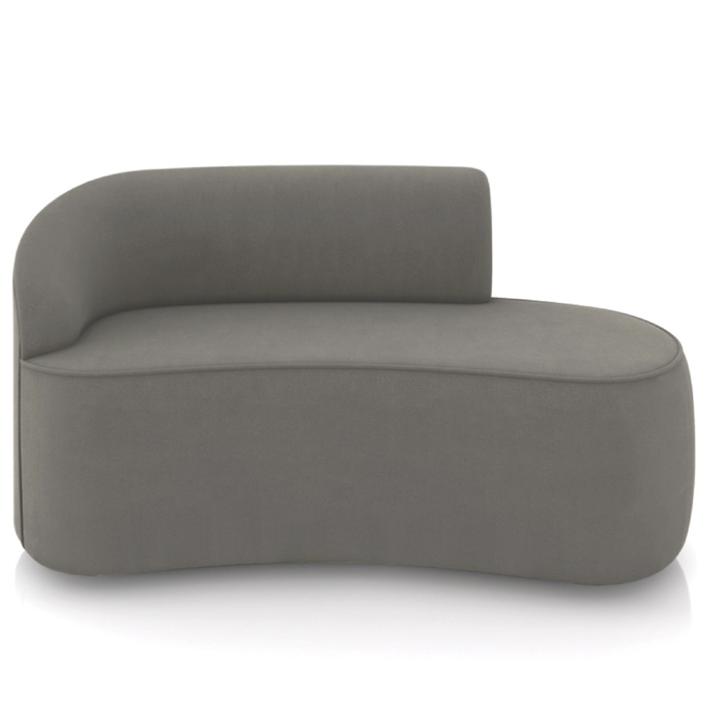 Sofá 2 Lugares Para Sala 140cm Orgânico Wendi Suede Grafite I01  - Mpozenato