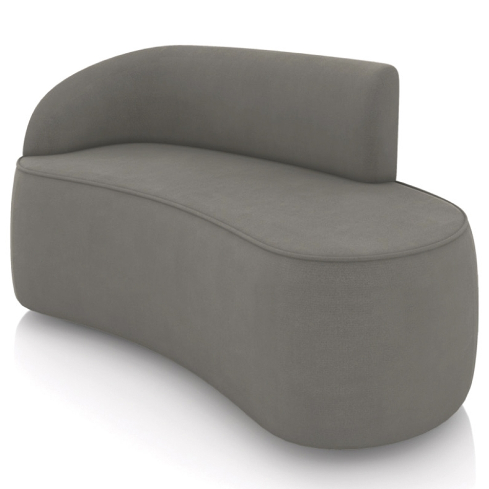 Sofá 2 Lugares Para Sala 140cm Orgânico Wendi Suede Grafite I01  - Mpozenato