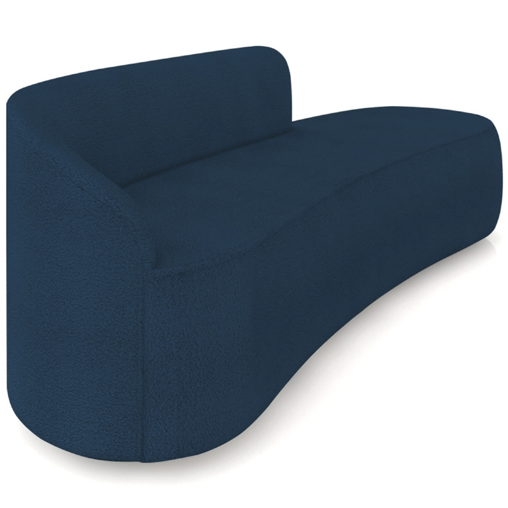 Sofá 4 Lugares Para Sala 220cm Orgânico Wendi Boucle Azul I01  - Mpozenato