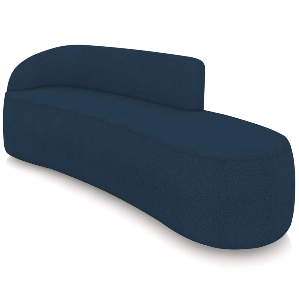 Sofá 4 Lugares Para Sala 220cm Orgânico Wendi Boucle Azul I01  - Mpozenato