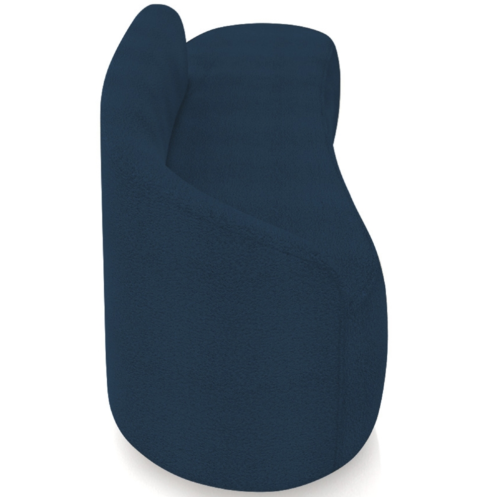 Sofá 4 Lugares Para Sala 220cm Orgânico Wendi Boucle Azul I01  - Mpozenato