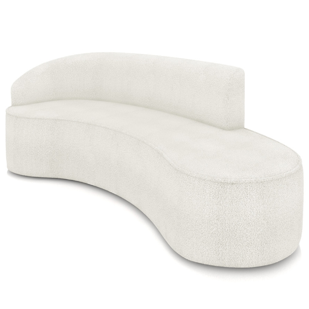 Sofá 4 Lugares Para Sala 220cm Orgânico Wendi Boucle Off White I01  - Mpozenato