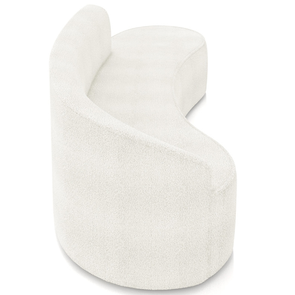 Sofá 4 Lugares Para Sala 220cm Orgânico Wendi Boucle Off White I01  - Mpozenato