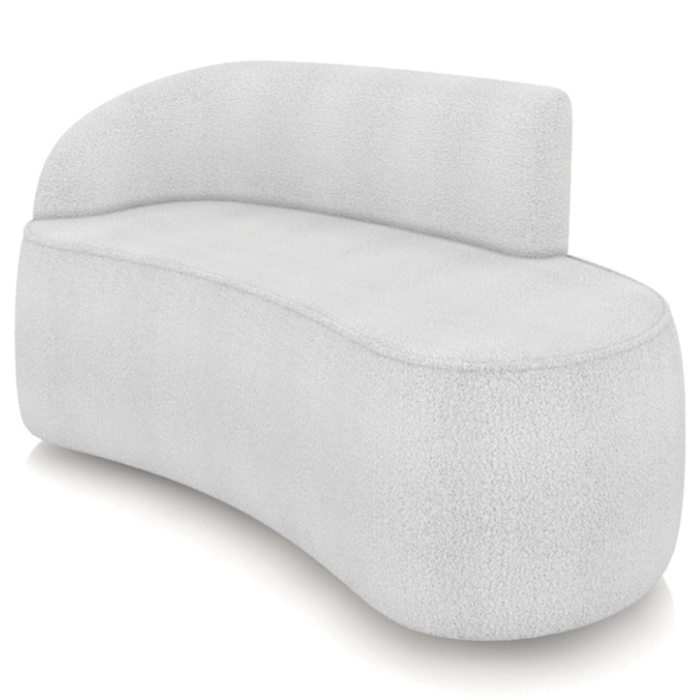 Sofá 2 Lugares Para Sala 140cm Orgânico Wendi Boucle Cinza I01  - Mpozenato