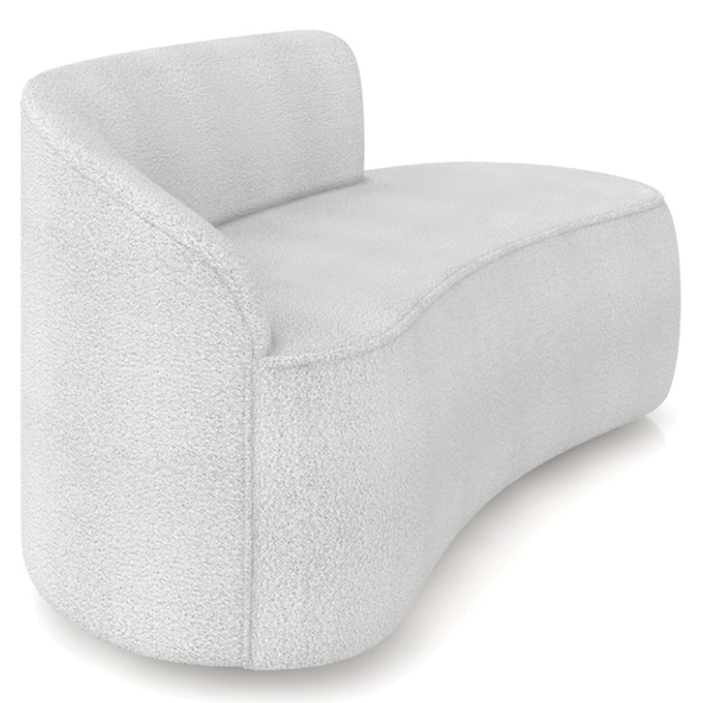 Sofá 2 Lugares Para Sala 140cm Orgânico Wendi Boucle Cinza I01  - Mpozenato