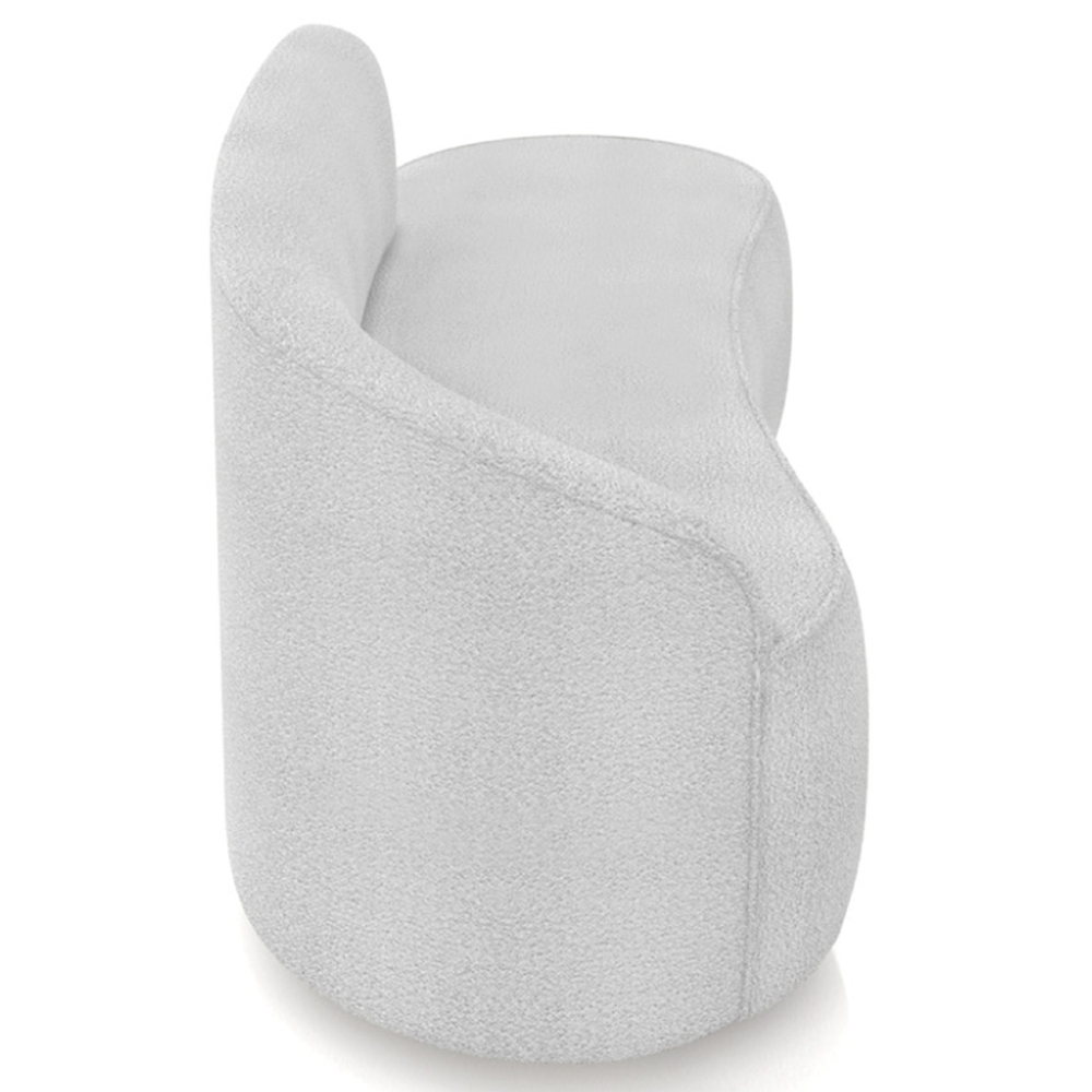 Sofá 2 Lugares Para Sala 140cm Orgânico Wendi Boucle Cinza I01  - Mpozenato