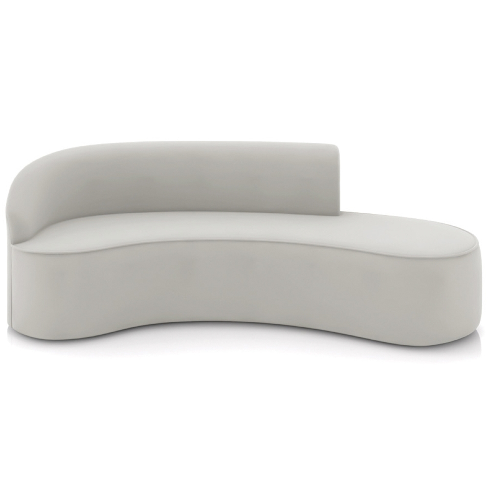 Sofá 4 Lugares 220cm Wendi e Poltrona Steve Veludo Cinza I01  - Mpozenato