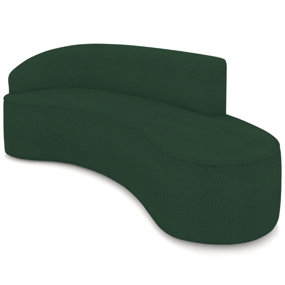Sofá 4 Lugares Para Sala 220cm Orgânico Wendi Boucle Verde I01  - Mpozenato