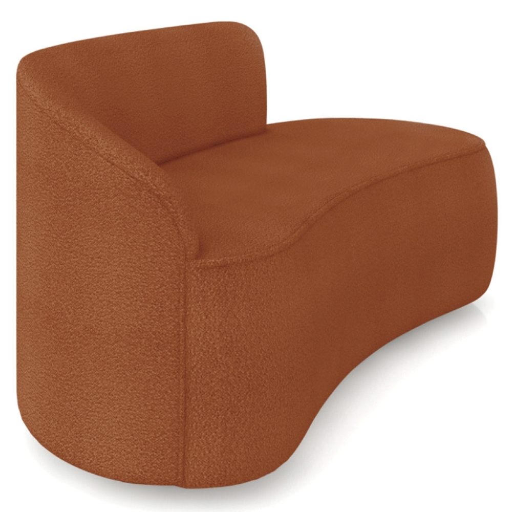 Sofá 2 Lugares Para Sala 140cm Orgânico Wendi Boucle Terracota I01  - Mpozenato
