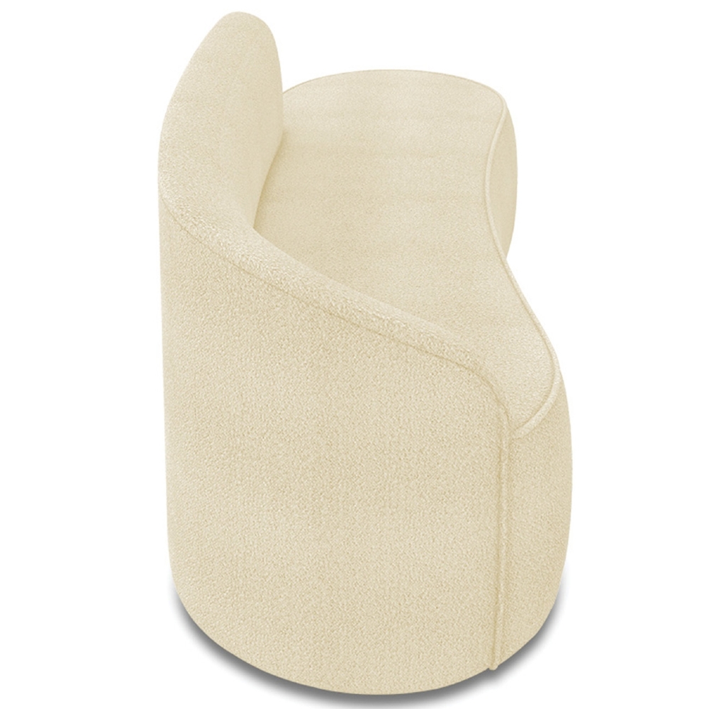 Sofá 3 Lugares Para Sala 180cm Orgânico Wendi Boucle Bege I01  - Mpozenato