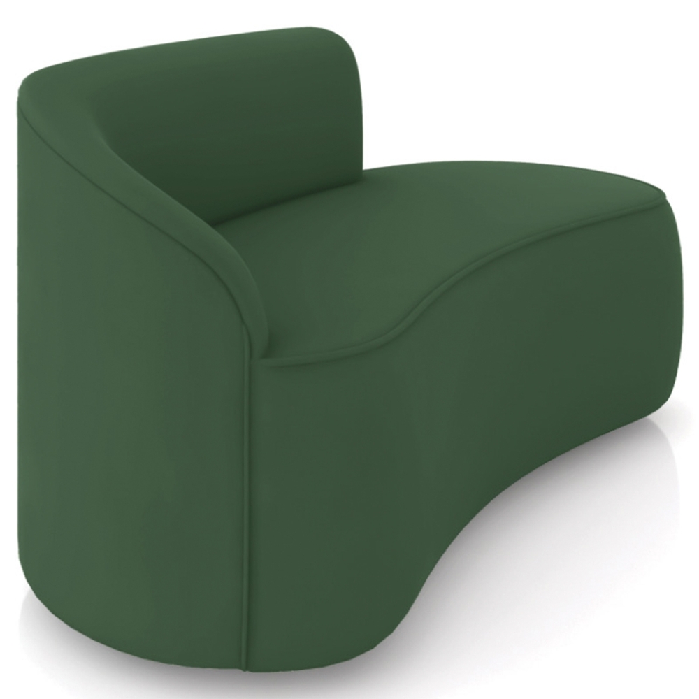 Sofá 2 Lugares Para Sala 140cm Orgânico Wendi Veludo Verde I01  - Mpozenato