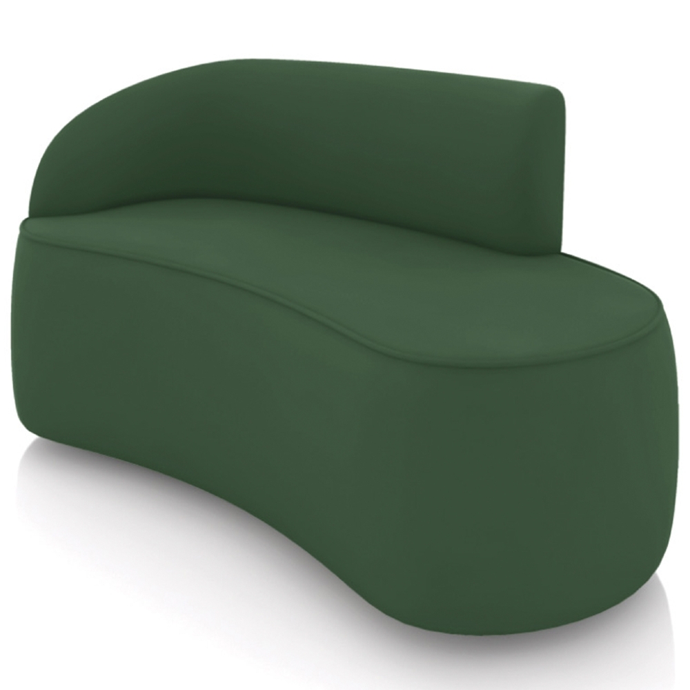 Sofá 2 Lugares Para Sala 140cm Orgânico Wendi Veludo Verde I01  - Mpozenato