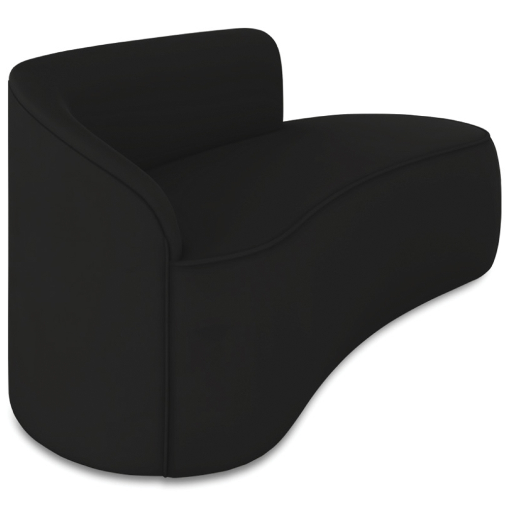 Sofá 3 Lugares Para Sala 180cm Orgânico Wendi Veludo Preto I01  - Mpozenato