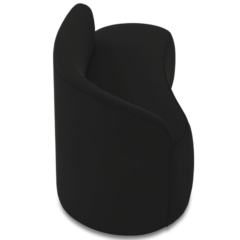 Sofá 3 Lugares Para Sala 180cm Orgânico Wendi Veludo Preto I01  - Mpozenato