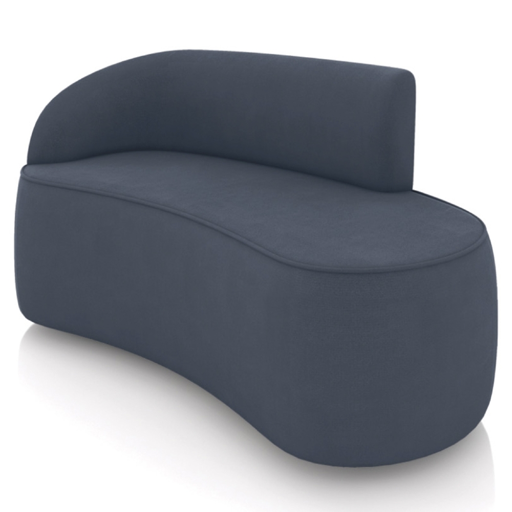 Sofá 2 Lugares 140cm Wendi e Poltrona Steve Suede Azul Marinho I01  - Mpozenato