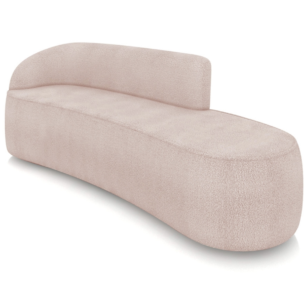 Sofá 4 Lugares Para Sala 220cm Orgânico Wendi Boucle Rose I01  - Mpozenato