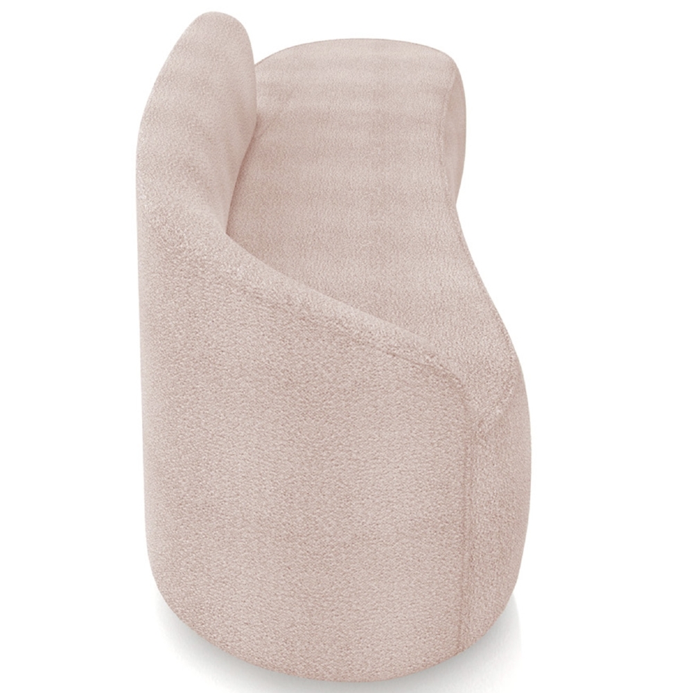 Sofá 4 Lugares Para Sala 220cm Orgânico Wendi Boucle Rose I01  - Mpozenato