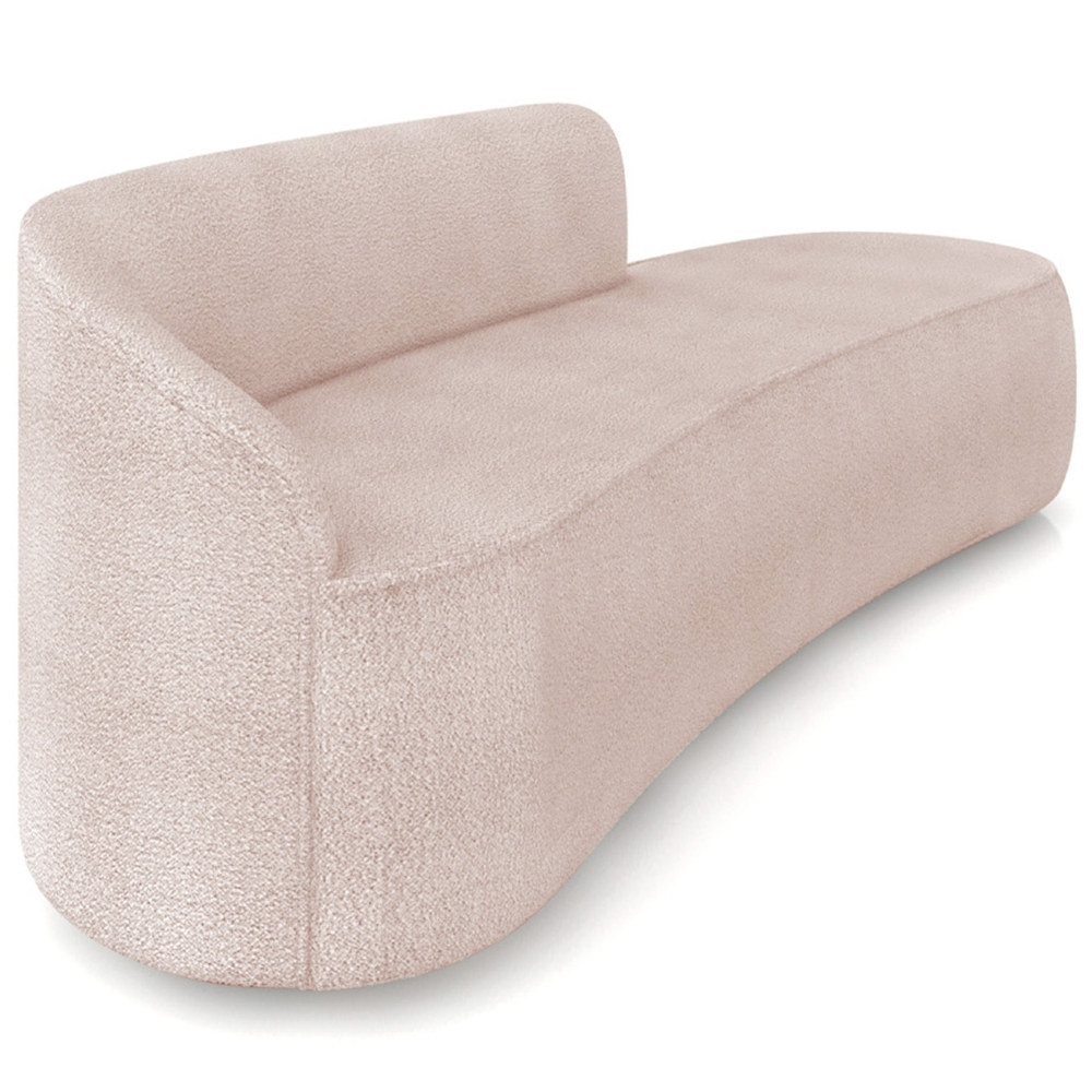 Sofá 4 Lugares Para Sala 220cm Orgânico Wendi Boucle Rose I01  - Mpozenato